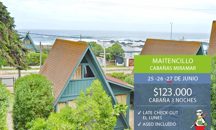 Fin de semana largo en Cabañas Miramar desde $123.000 [CADUCADO]